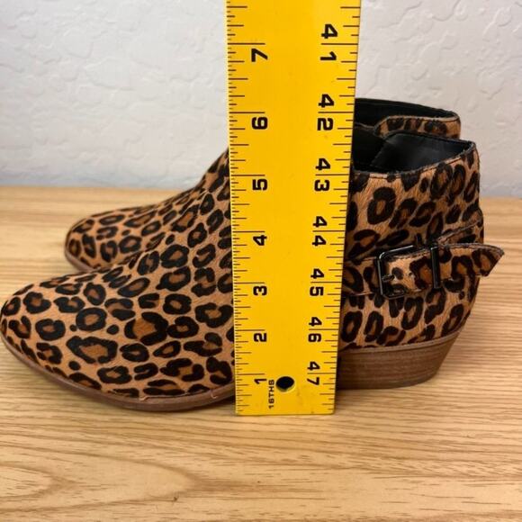 Gianni Bini Bootie Womens 8 Brown Torloni Calf Hair Leopard Stacked Heel Buckle - Picture 14 of 15